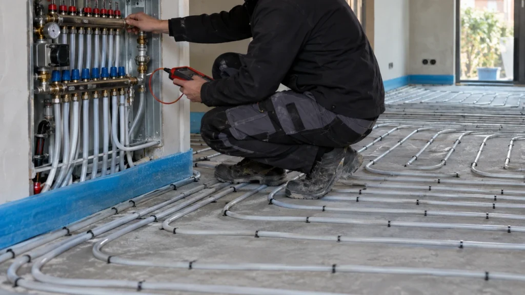 Controle van vloerverwarming vóór het plaatsen van de vloerafwerking