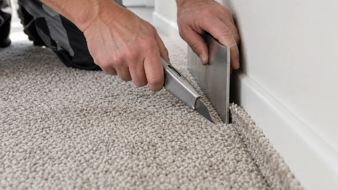 Tapijt laten leggen en nauwkeurig op maat snijden langs de wand