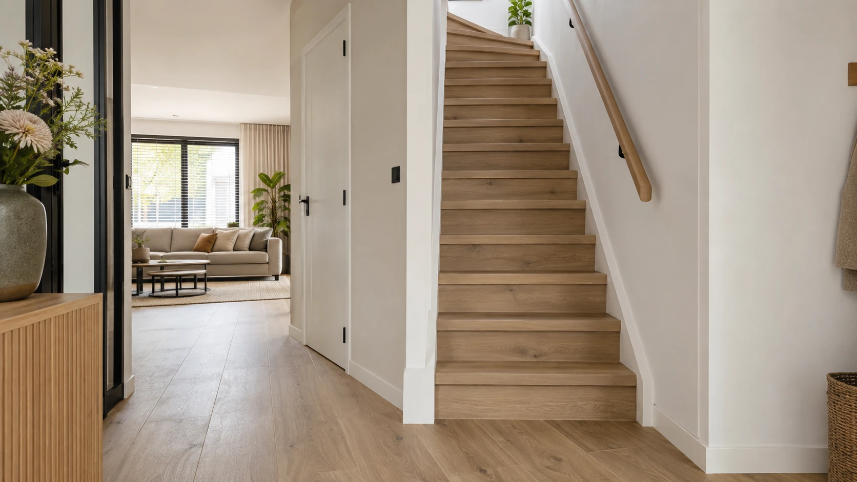 Trap laten bekleden met afgewerkte treden en stootborden