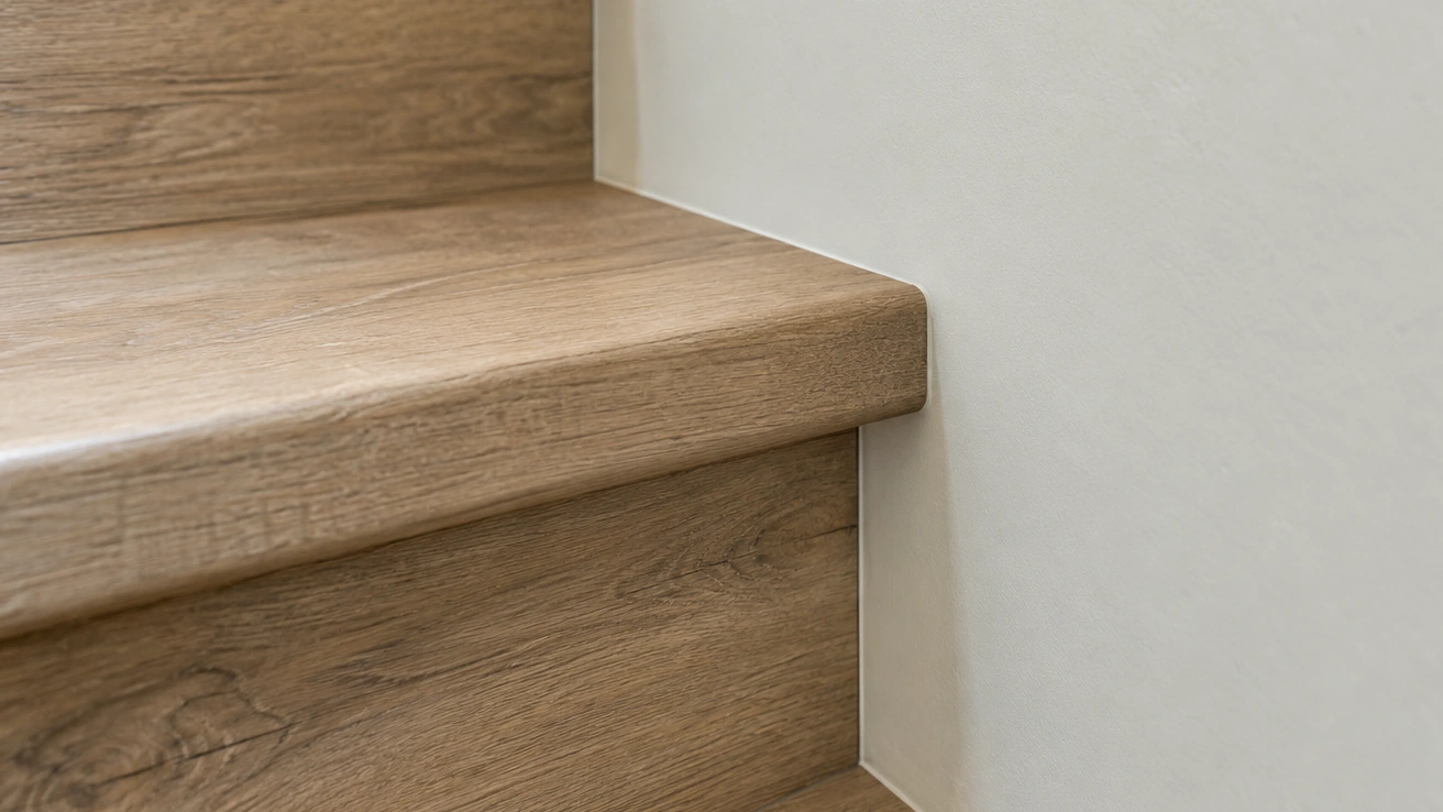 Nette aansluiting van trapbekleding langs de wand